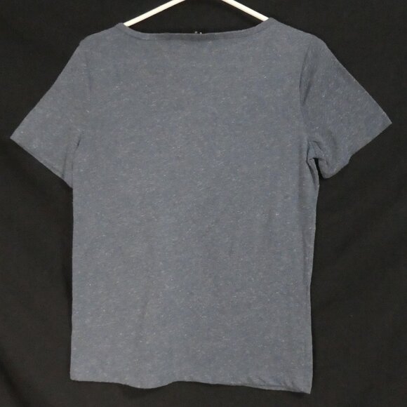 GEORGE | xs - extra small | Heather Blue Henley Short Sleeve Shirt - Picture 2 of 13